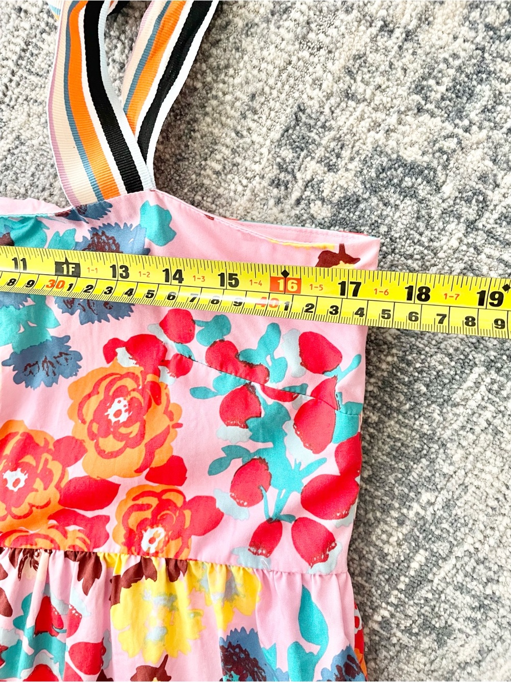Peter Som for Anthropologie Size M Flouncy Floral Mini Dress Pink Shoulder Tie - Picture 11 of 13